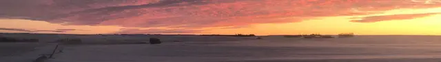 Winter prairie sunset